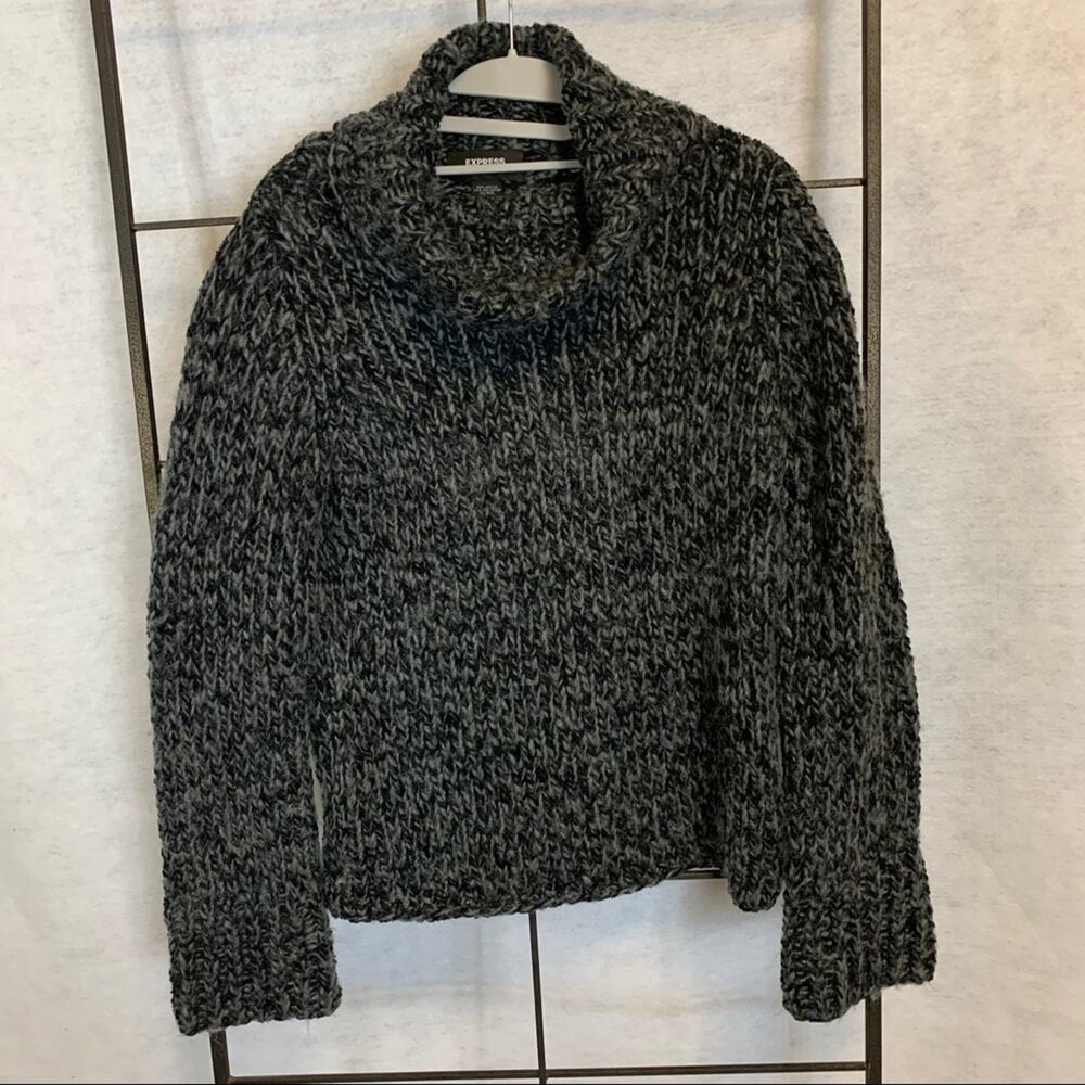 Express Hand Knit‎ Cowl Neck Sweater Size Medium